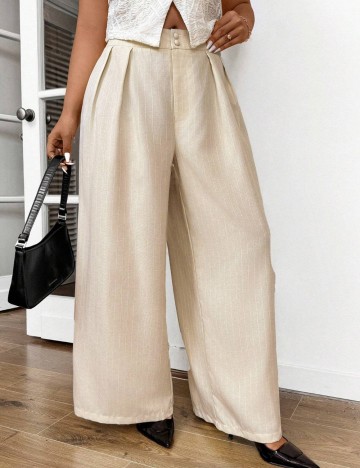 Pantaloni Shein Curve+, bej