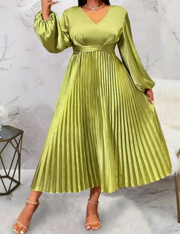 Rochie midi Shein Curve+, verde