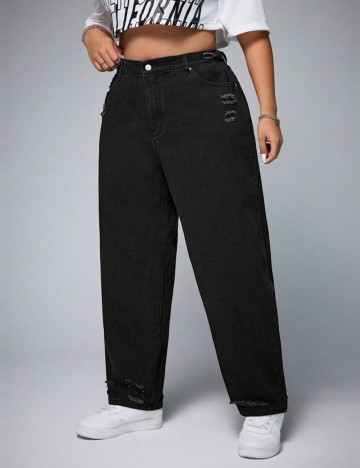 Jeans Shein Curve+, negru