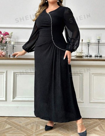 Rochie maxi Shein Curve+, negru