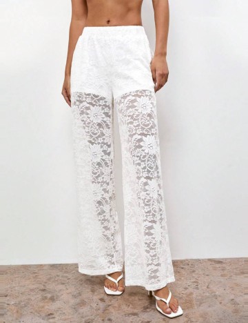 Pantaloni Shein, alb