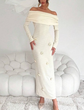 Rochie maxi Shein, crem
