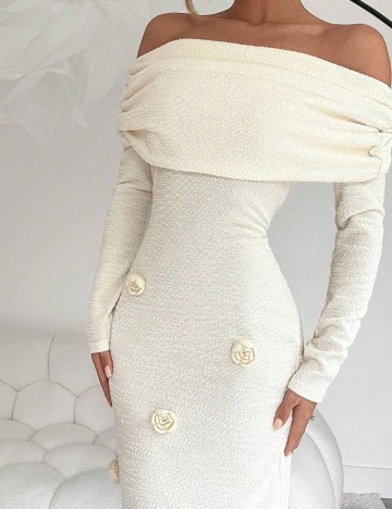Rochie maxi Shein, crem