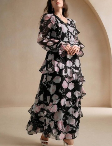 Rochie maxi Shein Curve+, mix culori