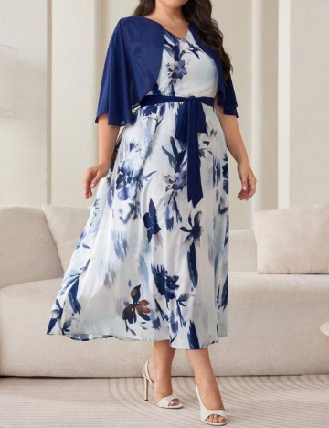 Rochie maxi Shein Curve+, mix culori
