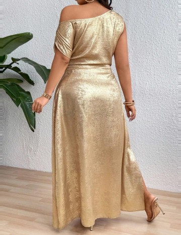 Rochie maxi Shein Curve+, auriu