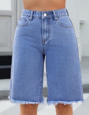 Pantaloni scurți de blugi Shein, albastru