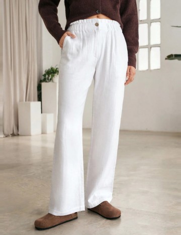Pantaloni Shein, alb