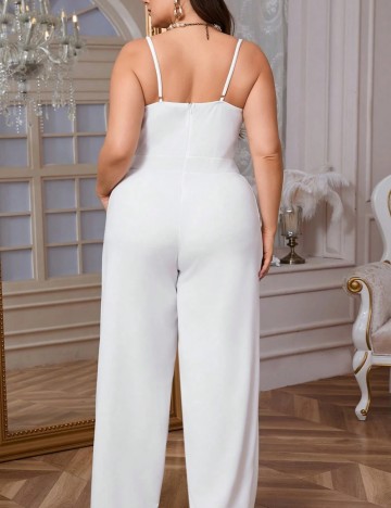 Salopetă lungă Shein Curve+, alb