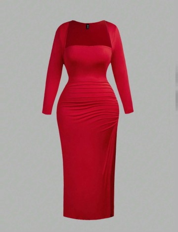 Rochie midi Shein Curve+, roșu