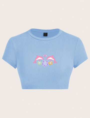 Top Shein, albastru