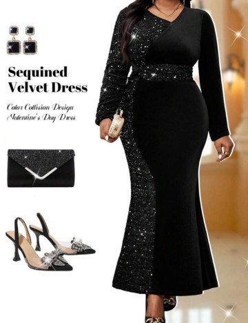 Rochie de ocazie Shein Curve+, negru