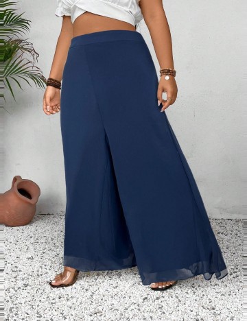 Pantaloni Shein Curve+, albastru