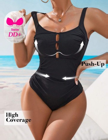 Costum de baie întreg Shein Curve+, negru