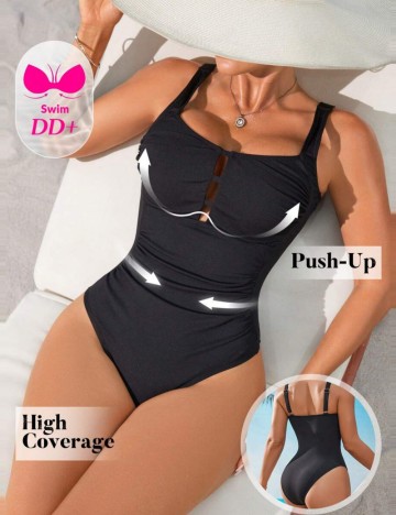 Costum de baie întreg Shein Curve+, negru
