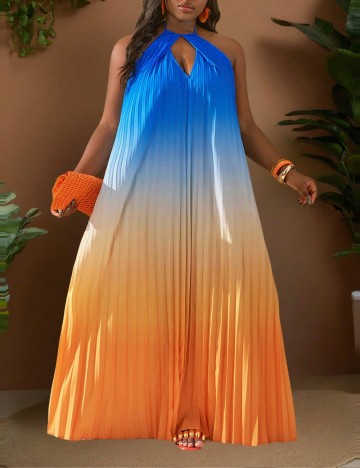Rochie maxi Shein Curve+, mix culori