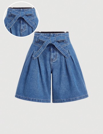 Pantaloni scurți de blugi Shein, albastru