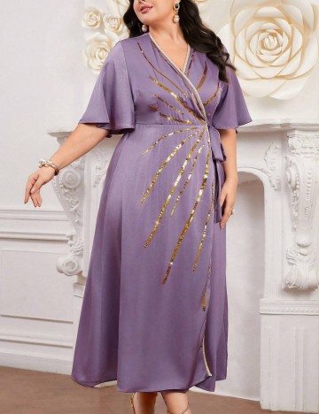 Rochie midi Shein Curve+, mov