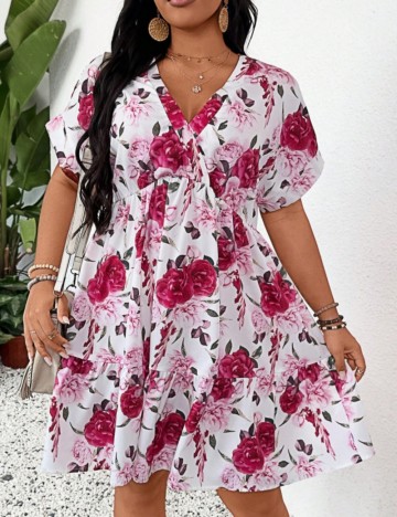 Rochie mini Shein Curve+, mix culori