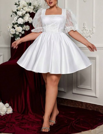 Rochie Shein Curve+, alb