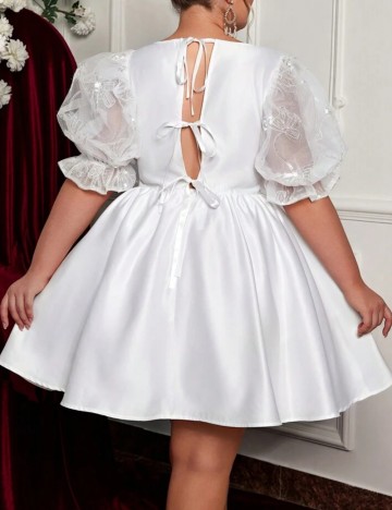 Rochie Shein Curve+, alb