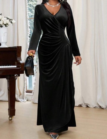 Rochie maxi Shein Curve+, negru