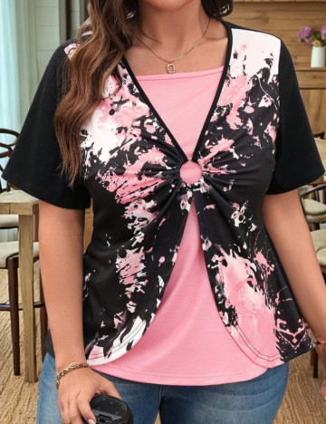 Tricou Shein Curve+, mix culori