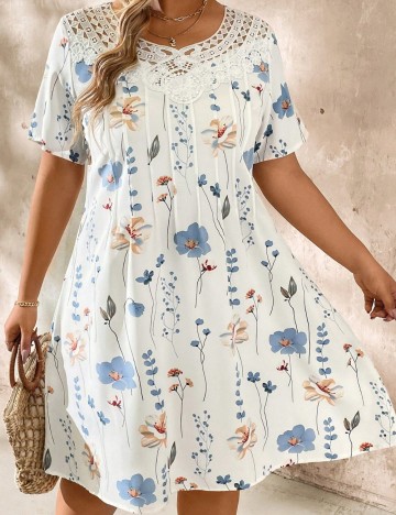 Rochie midi Shein Curve+, mix culori