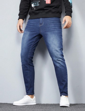 Jeans MANFINITY by Shein, albastru