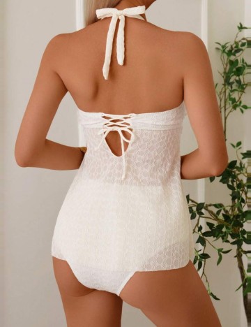 Costum de baie Shein, crem