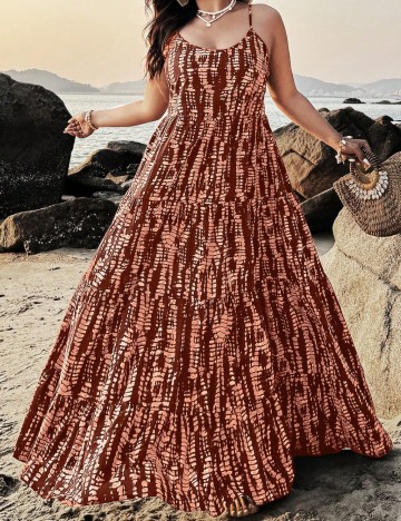 Rochie maxi Shein Curve+, mix culori