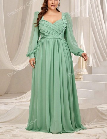 Rochie de ocazie Shein Curve+, verde