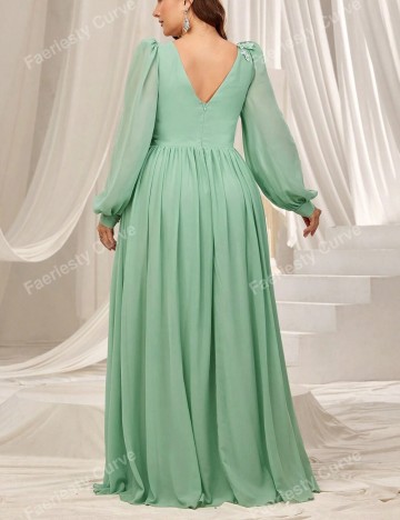 Rochie de ocazie Shein Curve+, verde