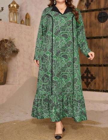 Rochie maxi Shein Curve+, mix culori