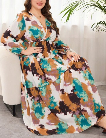 Rochie maxi Shein Curve+, mix culori
