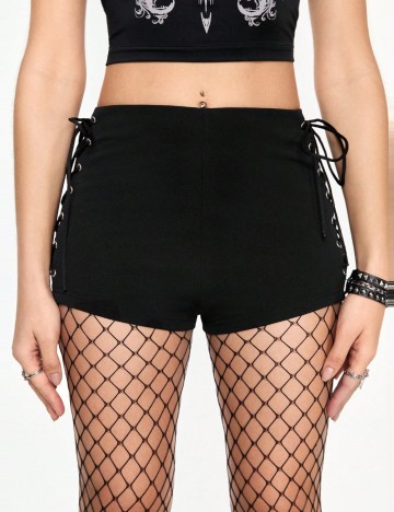 Pantaloni scurți Romwe by Shein, negru