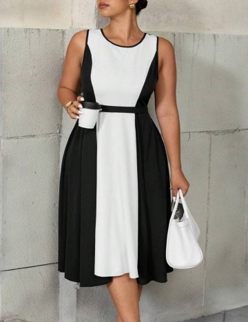 Rochie midi Shein Curve+, mix culori