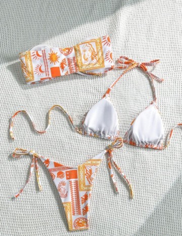 Set costum de baie Shein, mix culori