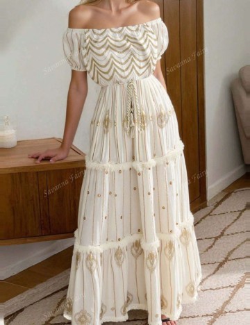 Rochie maxi Shein, crem