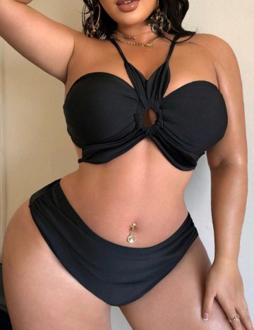 Costum de baie Shein Curve+, negru