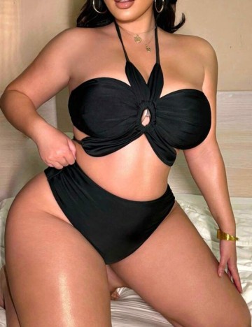 Costum de baie Shein Curve+, negru