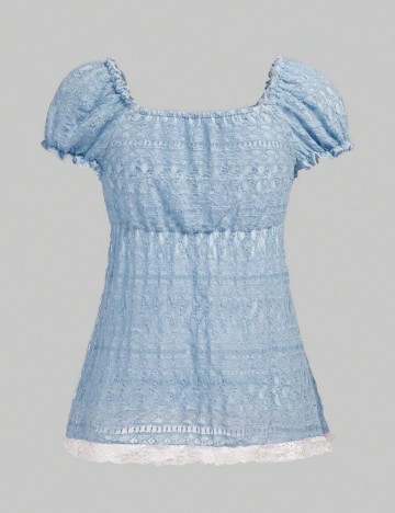 Top Romwe by Shein, albastru