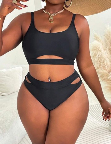Costum de baie Shein Curve+, negru