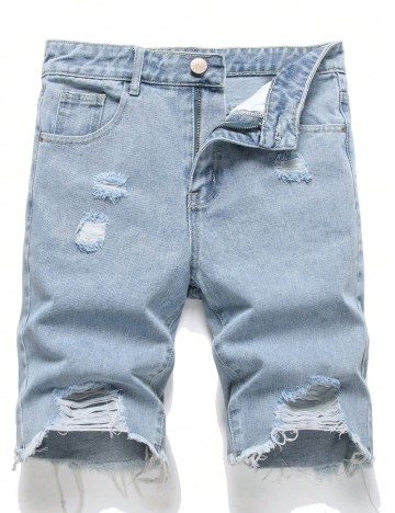 Pantaloni scurți de blugi Shein, albastru