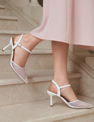 Pantofi cu toc Shein, alb