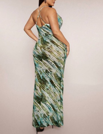 Rochie maxi Shein Curve+, mix culori