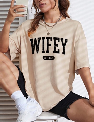 Tricou Shein, bej