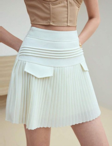 Fustă mini MOTF by Shein, crem