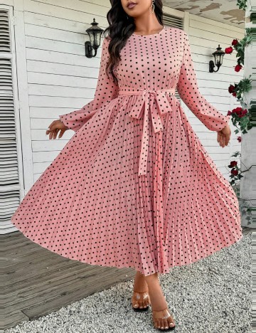 Rochie maxi Shein Curve+, roz
