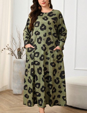 Rochie maxi Shein Curve+, verde